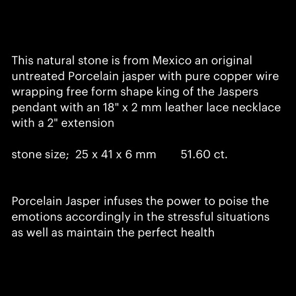 Porcelain jasper OOAK necklace wire wrapped in copper - Picture 3 of 3